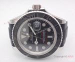 Copy Rolex Yachtmaster Watch Steel Case Oysterflex Rubber Watch 40mm Men